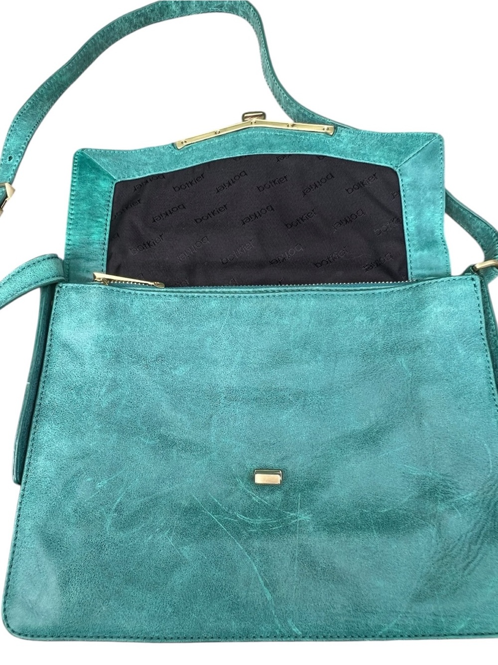 Botkier Valentina green leather fold over shoulder or crossbody bag - Picture 8 of 16